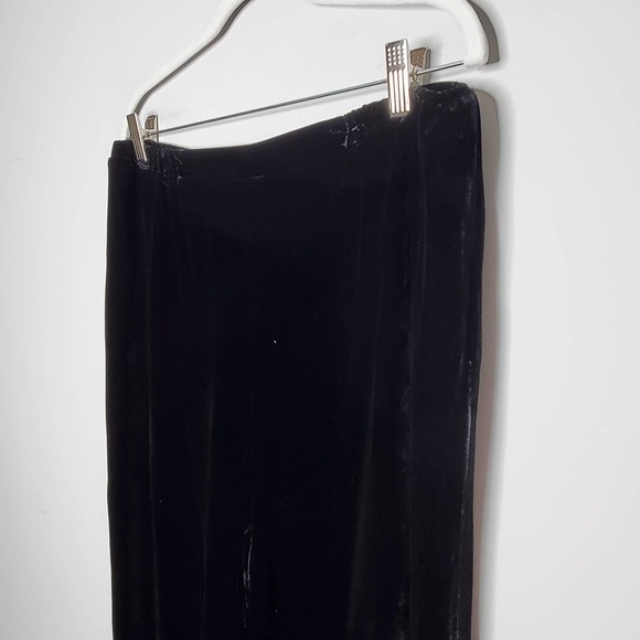 EILEEN FISHER Black Velvet Straight Leg Loungewear Pull On Pants Sz Medium M - Picture 4 of 6